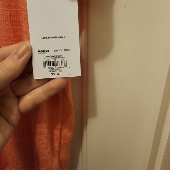 NWT Nine West Coral Flutter Sleeve Top - XXL - Picture 4 of 7